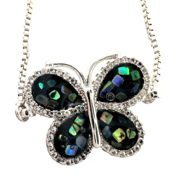 Abalone Butterfly Bolo Bracelet - Picture 1 of 11